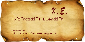 Könczöl Elemér névjegykártya